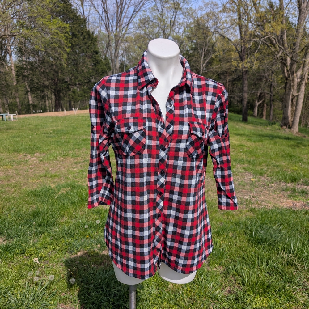 Eden & Olivia Red and Black Checkered Shirt
